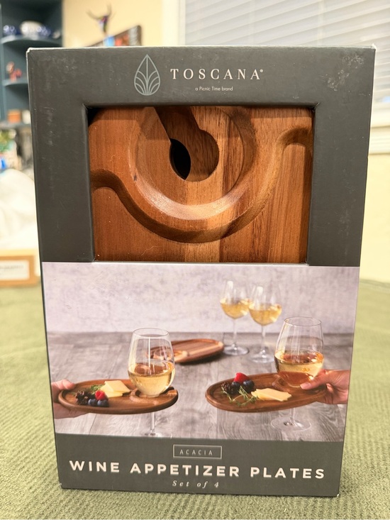 Picnic Time Other - Acacia Handcrafted Teak Wood Cheese & Charcuterie Board Wine Appetizer Plates